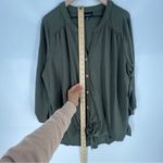 Fortune + Ivy Green Stretch Jersey Knit Button Tie Front 3/4 Sleeve Top Size XXL Photo 8
