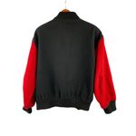 Braetan Womens Black & Red Wool Blend Bomber Jacket With Ribbed Collar & Cuffs Photo 1