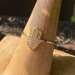 Sterling Silver Micro Pave CZ Hamza Gold 14k  Ring Sizes 6,9 Photo 0