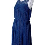 CeCe  Women’s Sz 10 Blue Sleeveless Lace Mesh Leaves Shape Sheath Lined Dress Photo 1