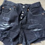 Levi's 501 Levi’s Shorts Black Denim Distressed Photo 0
