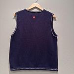 Northern Reflections Vintage  Navy Blue Fall Embroidered Scarecrow Vest Photo 1