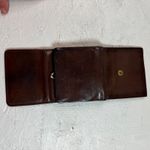 Coach VTG Brown Leather Trifold Wallet Coin Purse Kiss Lock Snap Closure Photo 4