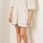 For Love & Lemons  Eden Velvet Hearts Mini Dress, Cream, XS Photo 4