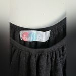 Free People  beach maxi dress black baloon sleeve Elegant textured Linen blend L Photo 2