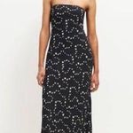 Reformation NWT Joana Dress strapless midi color Breezy black white size Large L Photo 0