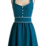 Folter teal piped trim pinup girl retro 3x sweetheart dress Blue Photo 0