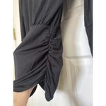 Boston Proper  Black Wide Neck Long Sleeve Tunic Mini Dress Size Small Stretch Photo 5