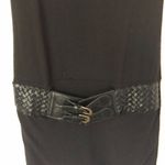 Bella D Black Sweater Dress with Attached Black Belt at Hips Stretch Sz L Size L Photo 7