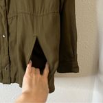 ZARA TRF OUTERWEAR Shacket Shirt Jacket Ruffle NEW Olive Green Size Large Photo 6