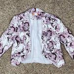 One Star White Floral Womens Blazer Size Medium Photo 0