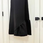 Smock Mohawk General Store Shift Midi Dress Black Size 2 Ruffle Hem Minimalist Photo 4