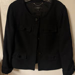 Talbots Black Textured Collarless Blazer Women's Size 10 Photo 0