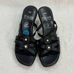 Italian Shoemakers Whitney Black Embellished Wedge Sandal Sz 10 Photo 5