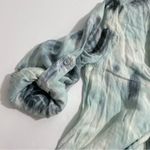 Bella Dahl Blue Tie Dye Romper Long Roll Tab Sleeves V-neck Size XS Photo 11