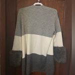 Coco + Carmen  Color Block Fur Cuffed Cardigan Sweater Size M Photo 2