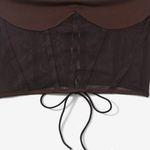 SheIn BAE Mesh Insert Draped Collar Lace Up Back Cami Top Photo 4