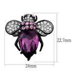 Boutique Crystal Bee Stainless Steel black ion Earrings Photo 2