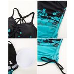 Maacie Maternity Athletic Tankini swimsuit Two PieceRuched with Shorts Black Size undefined Photo 3