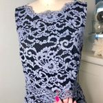 Ivanka Trump Lace Popover Sheath Dress Sleeveless Blue Party Formal 14 Large Photo 5