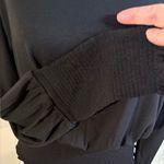 Madewell NWT Smock Waist and Cuff Long-Sleeve Stretch Knit Black Top~Medium 🧡 Photo 3