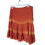 Younique Multifunktional Tiered Midi Skirt Orange Cotton Lace Trim Size XL Photo 4