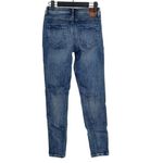 ZARA Cotton Skinny Mid Rise Distressed Stretch Casual Jean Hem Side Slits 2 Blue Photo 12