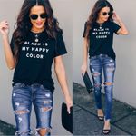 VICI  Black is my Happy Color Graphic Tee Photo 2