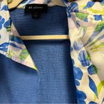 St. John Jacket Blue Blazer w/ Floral Lapels Single Button Sz 4 EUC Photo 7