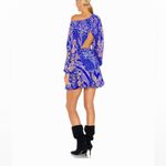 Free People  Seven Wonders mini dress blue boho print party revolve $148 cutout Photo 1