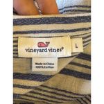 Vineyard Vines  Cover Up Women Large Blue White Stripe Cotton Tassels Tunic Beach Photo 8