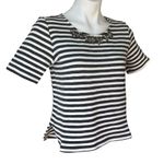 J.O.A. NWT, J by Jewel Embellished Striped Short Sleeve Top Photo 5