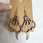 Wooden Butterfly Wing Cutout Earrings Photo 1