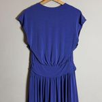 Free People Cupro Mini Dress Women's Small Blue Sleeveless V-Neck Vacation Flowy Photo 4