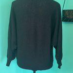 Vintage Floral Batwing Sleeve Ribbed Black Sweater Top Photo 3