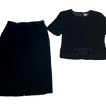 Jessica Howard Women's  Black Velvet Skirt Suit Size 4 Photo 0