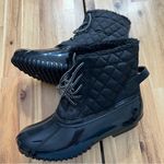 Sporto Andie Quilted Duck Boots Black Faux Fur Lined Women’s 10M Photo 0