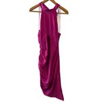 Retrofête  NWT Sydney Silk Fuchsia Halter Asymmetrical Mini Dress Size L Photo 2