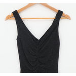 Cache Vintage  Black Metallic‎ Asymmetrical Dress Y2K 90s Glam Beaded Size XXS Photo 9