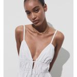 ZARA  White Poplin Midi Dress with Straps Extra Large Photo 3