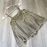 Moona Star Tank Top silk floral lace trim womens Green (one size) handmade chic Size undefined Photo 0