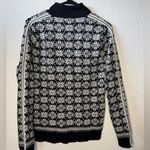 Meister Nordic Fair Isle Snowflake Wool Blend Quarter Zip Sweater Ski Base Layer Black Size L Photo 3