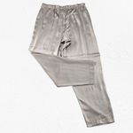 1990s Vintage Tere Tereba 100% Silk Blouse Pants Set Lounge Evening Size Medium Tan Photo 2