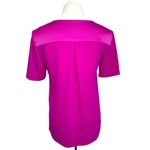Trina Turk Escondido Short Sleeve Gold Tassel Fringe Top in Fuchsia Pink Small Photo 3