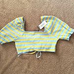 Cider  Stripe Knot Front Crop‎ Top Size  Summer Festival  Women's Pastel XL NWT Photo 2