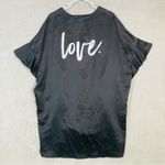 Victoria's Secret  Flounce Sleeve Kimono Wrap Robe Satin Love VS Graphic One Size Photo 4