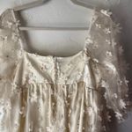 Audrey Parks Francesca’s Puff Sleeve Floral Mini Dress M Babydoll Cottagecore White Size M Photo 7
