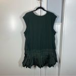 Anthropologie Daily Practice Dark Green Solid Set Mini Dress Pleated Size XL NEW Photo 6