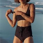 New! Free People Resin Obsidian Cream Crop Surf Top in navy blue, size L Blue Size L Photo 6