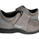 Drew Grey Stretch Leather Shoes Moonwalk Slip On Suede Adjustable Strap Size 6 Photo 0